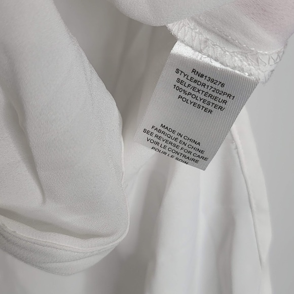 DR2 Sheer Ivory White Medium Front Tie High Low Sleeveless Blouse Top Shirt NEW - Picture 3 of 6